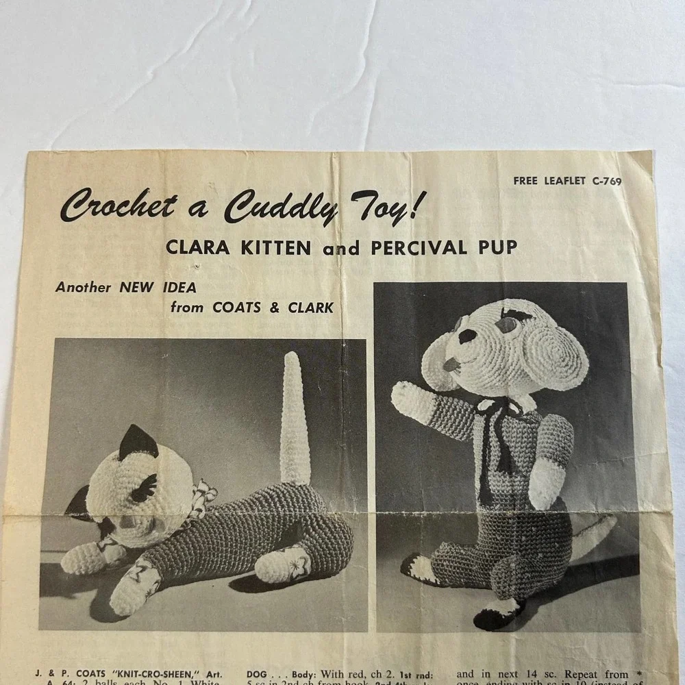 Vintage Knit/Crochet Plush and Doll Patterns Lot‎ of 4 HTF RARE